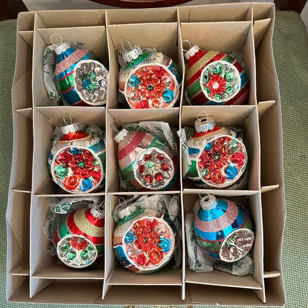 NIB Christopher Radko Shiny Brite Ornaments.